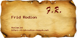 Frid Rodion névjegykártya